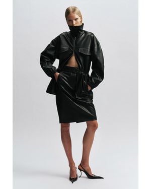 Bardot Lavelle Vegan Leather Skirt - Black
