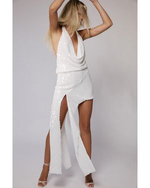 Bardot Gisella Sequin High Low Skirt - White