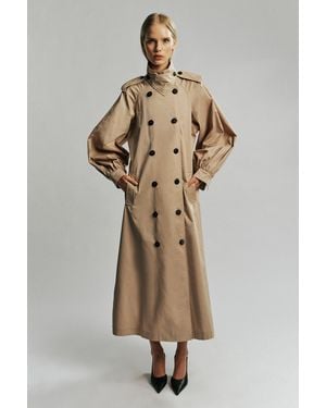 Bardot Sorelle Longline Trench Coat - Natural
