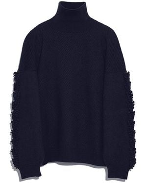 Barrie Timeless Roll-neck Cashmere Jumper - Blue