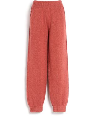 Barrie Trousers In Chunky Cashmere - Red
