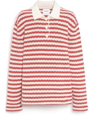 Barrie Cashmere Lace Polo Shirt - Pink