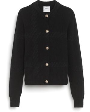 Barrie Cashmere Cardigan With A Tartan Motif - Blue