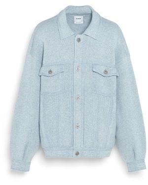 Barrie Denim Oversized Cashmere And Cotton Jacket - Blue