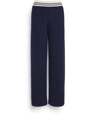 Barrie Trousers In Marled Cashmere - Blue