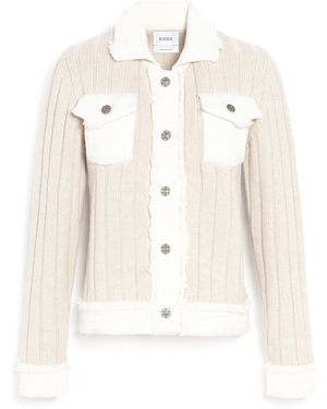 Barrie Denim Jacket In Ribbed Knit - White