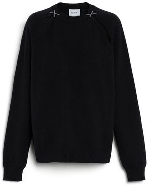 Barrie Cashmere Jumper With Jewelled Details - Black