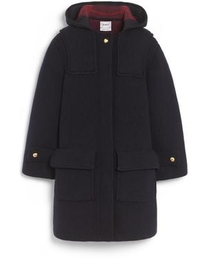 Barrie Duffle Coat In Wool And Cashmere - Black