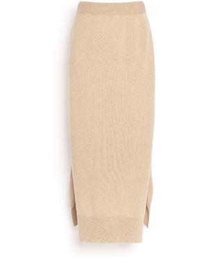 Barrie Iconic Cashmere Skirt - Natural