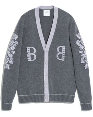 Barrie 3d Logo V-neck Cashmere Cardigan - Grey