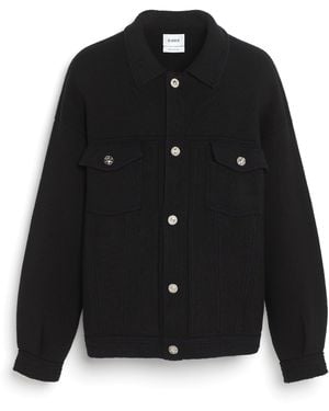 Barrie Denim Oversized Cashmere And Cotton Jacket - Black