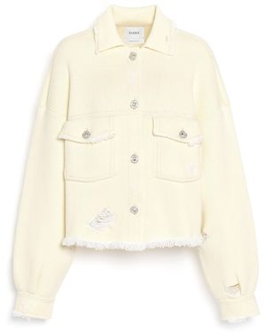 Barrie Denim Fringed Cashmere And Cotton Jacket - Natural