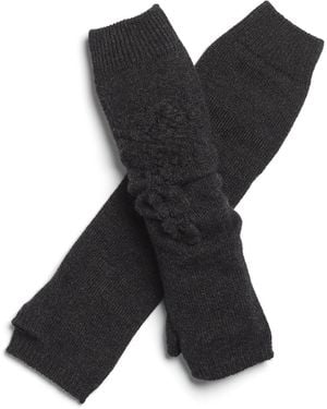 Barrie Cashmere Fingerless Gloves - Black