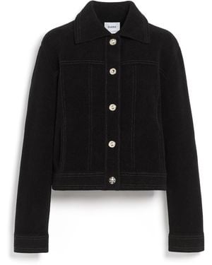 Barrie Suede-effect Jacket In Cashmere And Cotton - Black