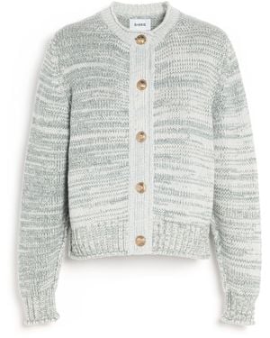 Barrie Chunky Cashmere Cardigan With Gold Buttons - Grey