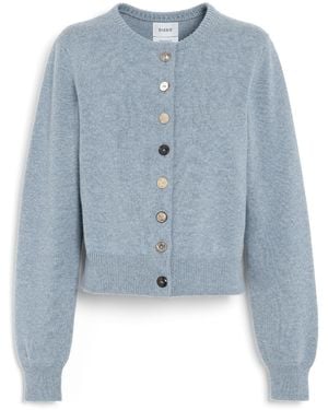 Barrie Cotton And Cashmere Cardigan With Jeweled Buttons - Blue