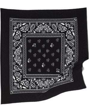Barrie Bandana In Cashmere And Cotton - Black
