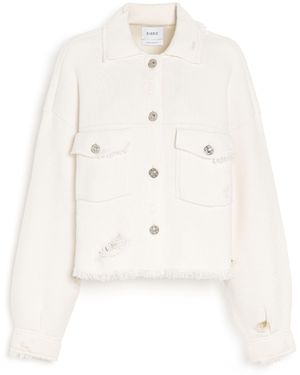 Barrie Denim Fringed Cashmere And Cotton Jacket - White