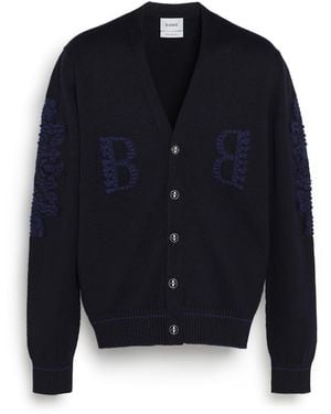 Barrie 3d Logo V-neck Cashmere Cardigan - Blue