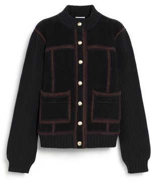 Barrie Cashmere And Cotton Shearling Jacket - Black