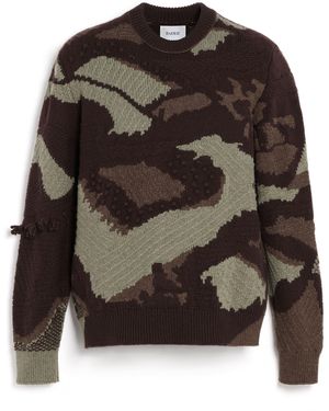 Barrie Cashmere Sweater With Landscape Motif - Brown