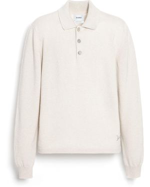 Barrie B Label Polo-collar Jumper In Cashmere - Natural