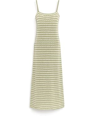 Barrie Cashmere Lace Long Dress With Skinny Straps - Metallic