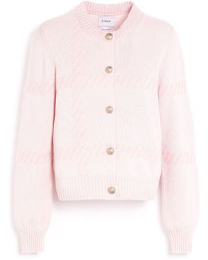 Barrie Cashmere Cardigan With A Tartan Motif - Pink