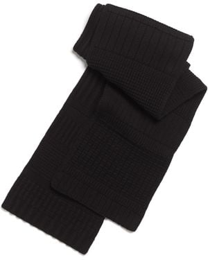 Barrie Textured Cashmere Scarf - Black
