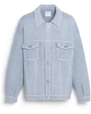 Barrie Denim Oversized Cashmere And Cotton Jacket - Blue