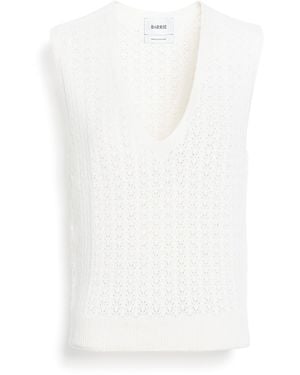 Barrie Cashmere Lace Top - White