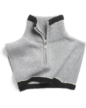 Barrie Shearling Collar In Cashmere And Alpaca - Gray
