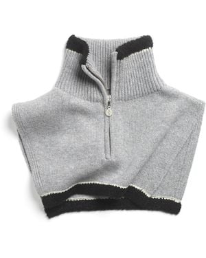 Barrie Shearling Collar In Cashmere And Alpaca - Gray