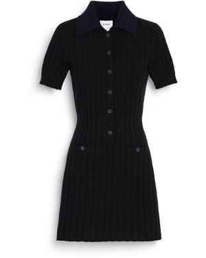 Barrie Ribbed Cashmere Short Dress - Black