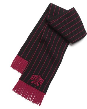 Barrie Cashmere Striped Scarf - Purple