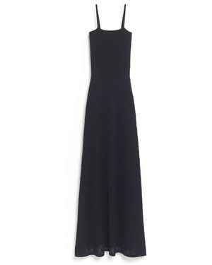 Barrie Long Dress With Straps In Cashmere Lace - Blue