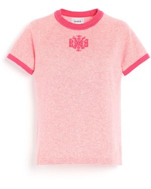 Barrie Mottled Cashmere Top With B Logo - Pink