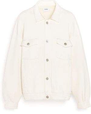 Barrie Denim Oversized Cashmere And Cotton Jacket - White