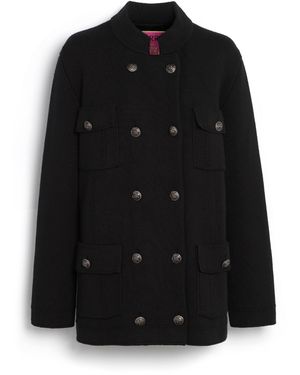 Barrie Cashmere And Cotton Military-style Jacket - Black