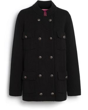 Barrie Cashmere And Cotton Military-style Jacket - Black