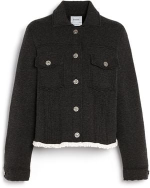 Barrie Denim Jacket With Pleated Back In Cashmere And Cotton - Black
