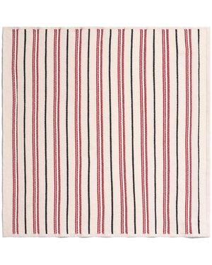 Barrie Striped Cashmere And Cotton Foulard - Red