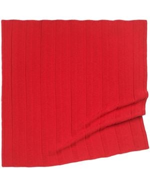 Barrie Tone-On-Tone Striped Cashmere And Cotton Scarf - Red