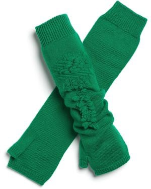 Barrie Cashmere Fingerless Gloves - Green