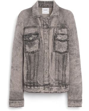 Barrie Cashmere And Cotton Trompe-l'œil Denim Jacket - Grey