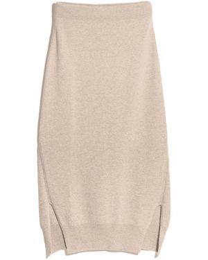 Barrie Iconic Cashmere Skirt - Natural