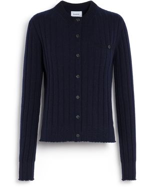 Barrie Ribbed Cashmere Cardigan - Blue