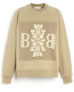 Barrie Sweatshirt With Logo Cashmere Patch - Natural
