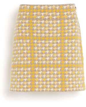 Barrie Cashmere And Wool Skirt With Houndstooth Pattern - Metallic