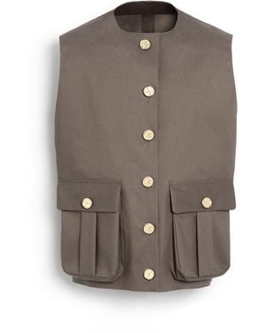 Barrie Sleeveless Rain Jacket - Brown